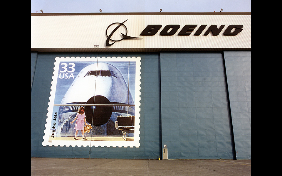Mural of Commemorative ӰƵ 747 Postage Stamp